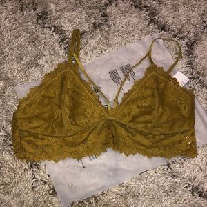 CDM gold mustard lace bralette  size L